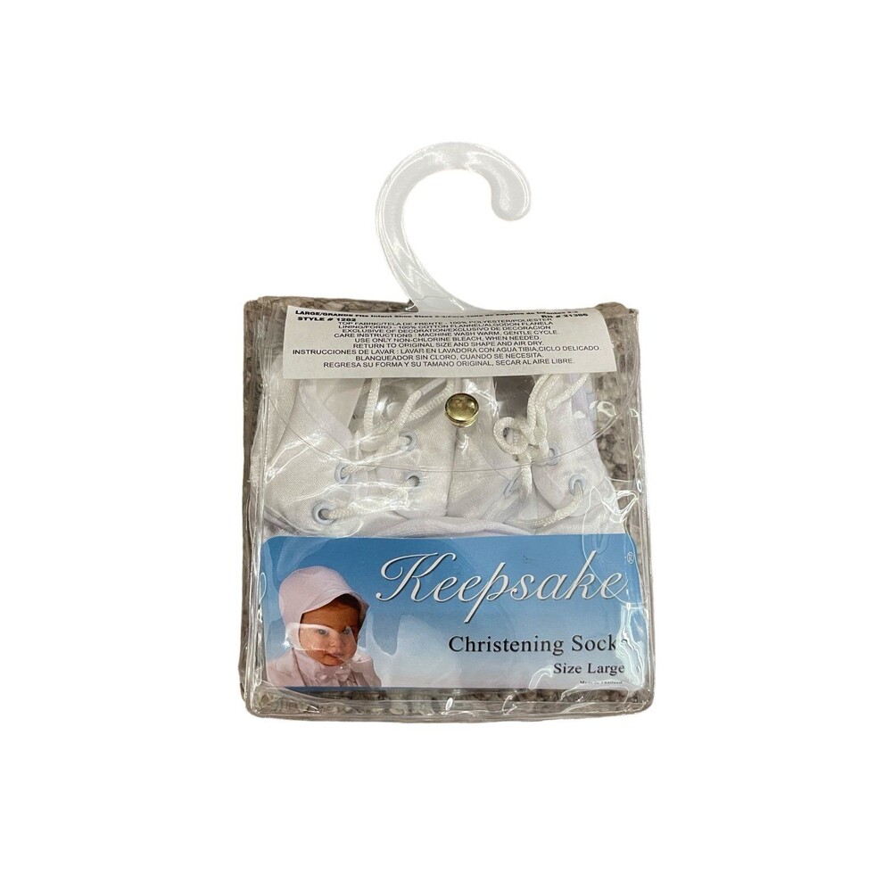 baby christening socks and shoes size large